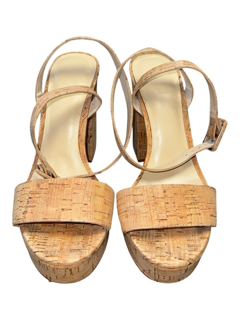 HOUSE OF HARLOW 1960 Mika Platform Heel in Natural Cork Leather Sole Sz 9.5 - Picture 7 of 17